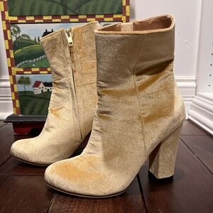 James Smith Gold Velvet Boots
